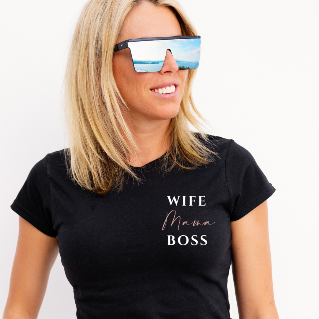 Wife, Mama, Boss - T-Shirt black