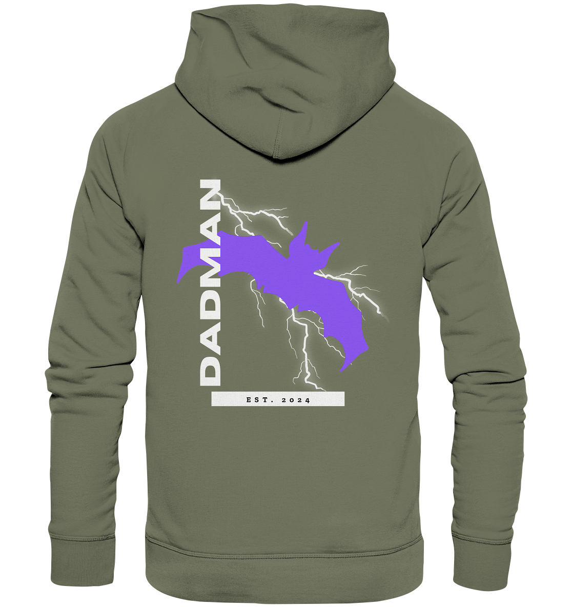 Dadman streetwear backprint, fecha personalizable - sudadera con capucha unisex premium