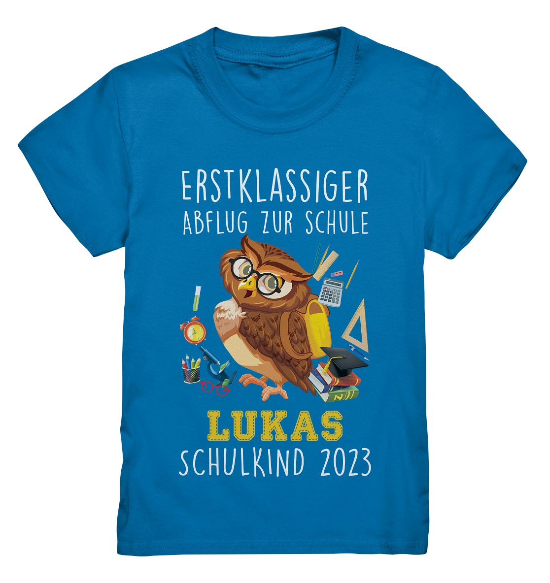 Kindershirt "Eule" Schulkind 2024, Datum und Name personalisierbar