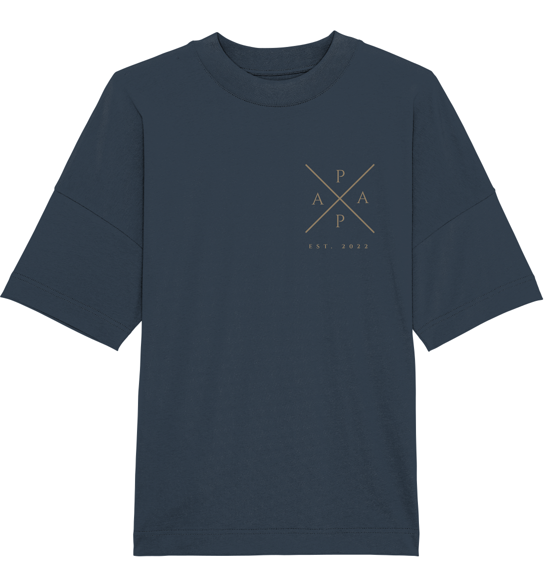 Papa Cross Oversized Shirt - Datum personaliséierbar - 100% Bio Koteng