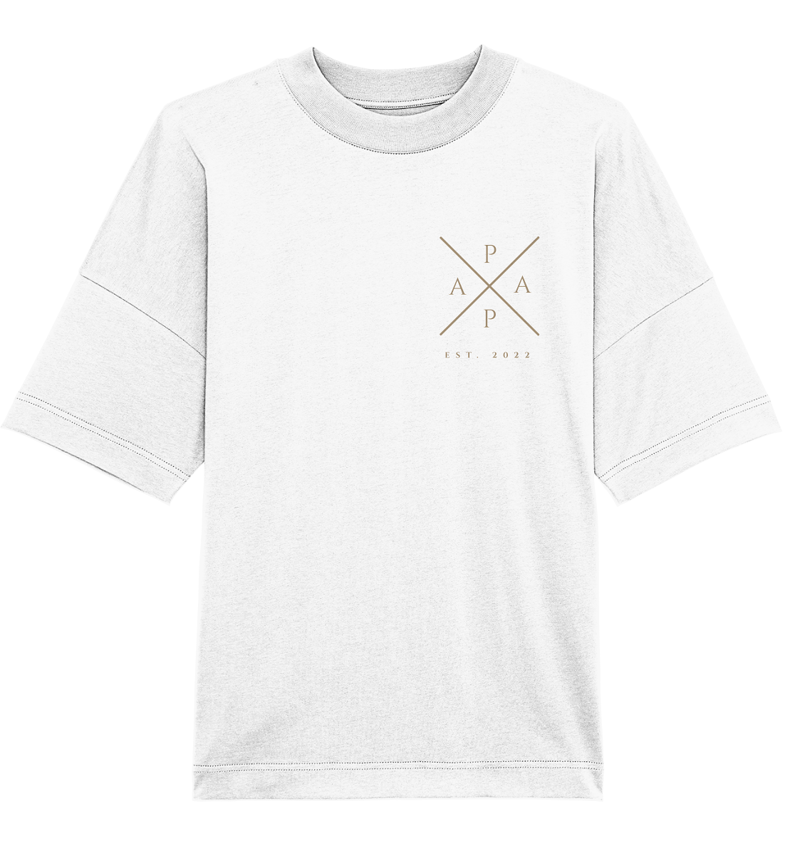 Papa Cross Oversized Shirt - Datum personaliséierbar - 100% Bio Koteng
